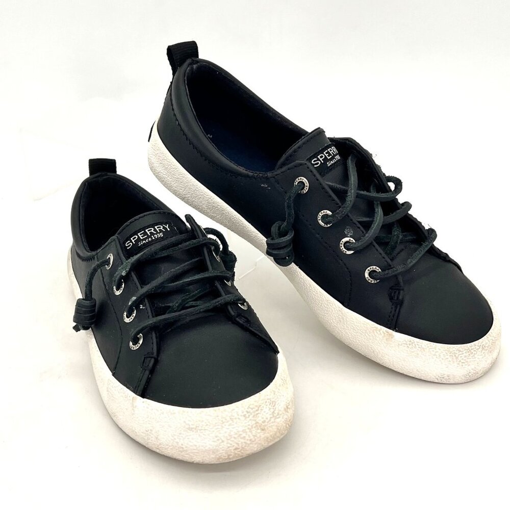 Sperry Shoes Sneakers Loafers Womens Size 6.5 Black White Casual Memory Foam